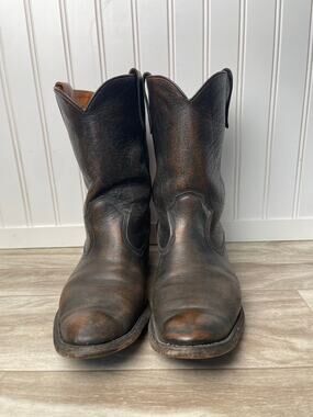 Boots Roper Size 8 BF Goodrich Steerhide 660 Combination Last USA Brown VTG